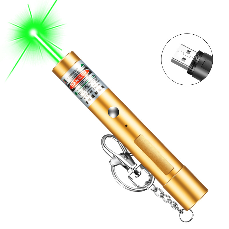 Lézer mutató toll 100 m hatótávolsággal, 532 nm hullámhosszal, beépített Li-ion akkumulátor, infravörös spot világítás