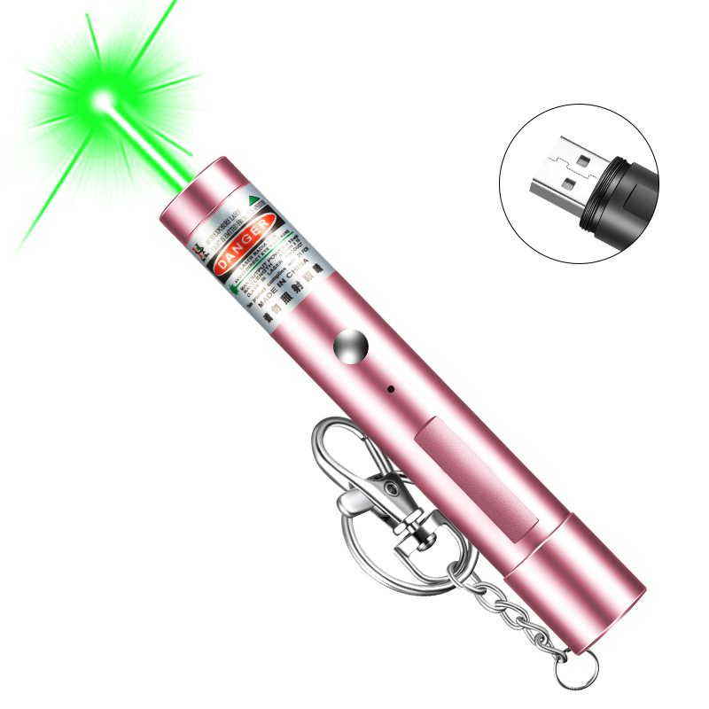 Lézer mutató toll 100 m hatótávolsággal, 532 nm hullámhosszal, beépített Li-ion akkumulátor, infravörös spot világítás