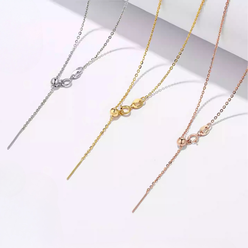 Ogrlica od 999 srebra, Križni lanac, Elektroplatiranje, Lagani luksuz