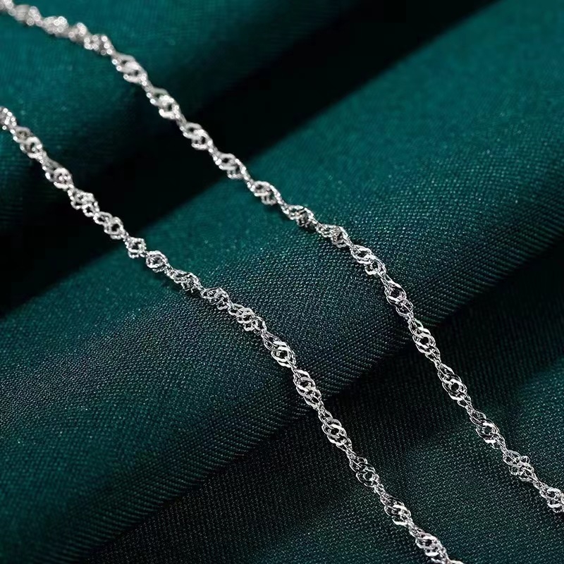 Ogrlica od 999 srebra, Križni lanac, Elektroplatiranje, Lagani luksuz