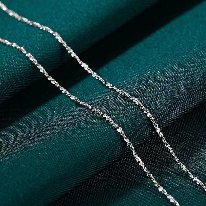 Ogrlica od 999 srebra, Križni lanac, Elektroplatiranje, Lagani luksuz