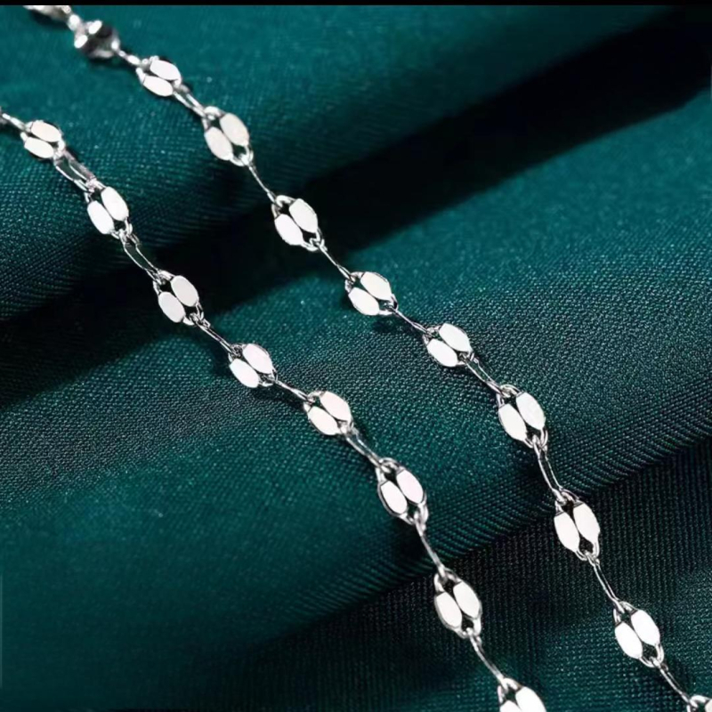 Ogrlica od 999 srebra, Križni lanac, Elektroplatiranje, Lagani luksuz