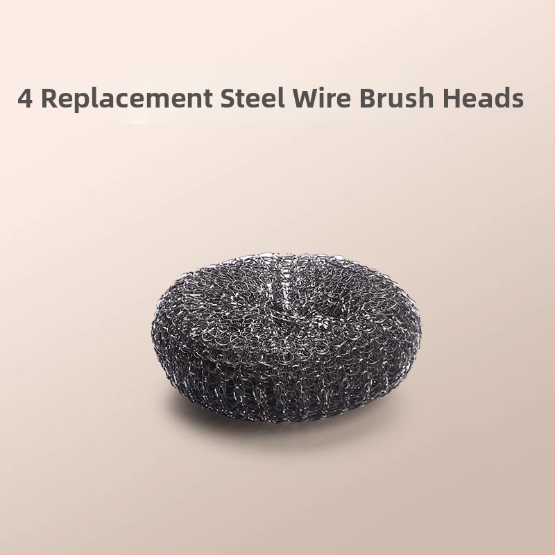 Ανοξείδωτη βούρτσα για κατσαρόλες με μακριά λαβή και μπάλα από ατσάλι για τον καθαρισμό στην κουζίνα