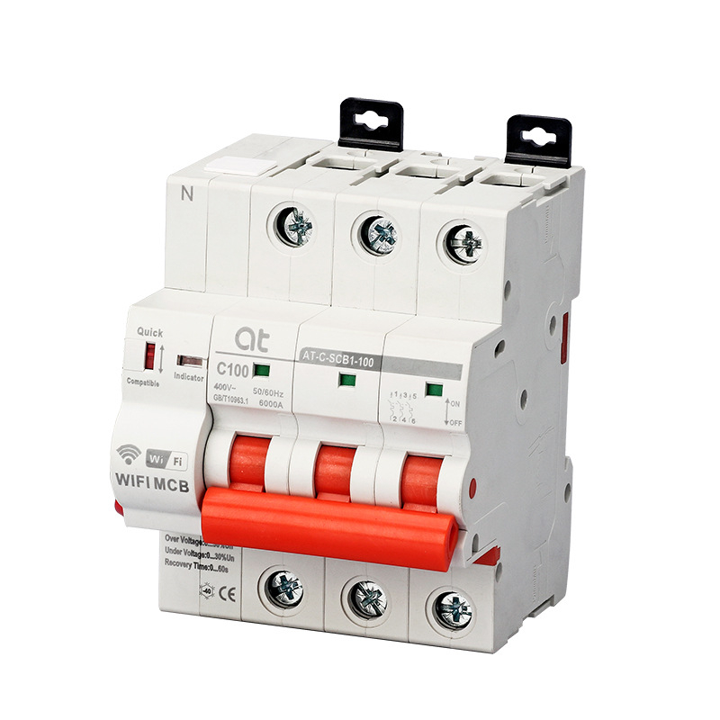 Tuya WiFi έξυπνος διακόπτης κυκλώματος με απομακρυσμένο έλεγχο μέσω κινητού και προστασία υπέρ/υπό τάσης; τάση λειτουργίας 220-380V; επαφές από χαλκό; ηλεκτρική ζωή ≥10000 κύκλοι