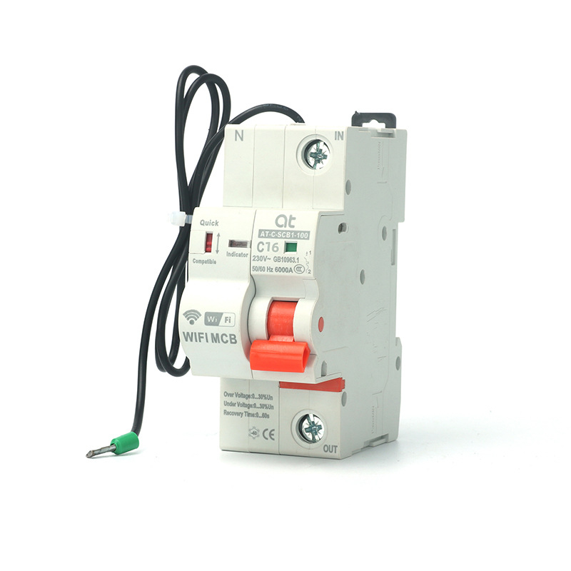 Tuya WiFi έξυπνος διακόπτης κυκλώματος με απομακρυσμένο έλεγχο μέσω κινητού και προστασία υπέρ/υπό τάσης; τάση λειτουργίας 220-380V; επαφές από χαλκό; ηλεκτρική ζωή ≥10000 κύκλοι