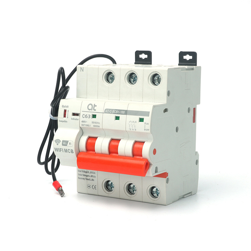 Tuya WiFi έξυπνος διακόπτης κυκλώματος με απομακρυσμένο έλεγχο μέσω κινητού και προστασία υπέρ/υπό τάσης; τάση λειτουργίας 220-380V; επαφές από χαλκό; ηλεκτρική ζωή ≥10000 κύκλοι