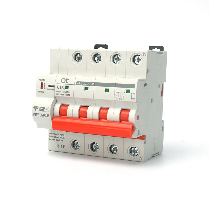 Tuya WiFi έξυπνος διακόπτης κυκλώματος με απομακρυσμένο έλεγχο μέσω κινητού και προστασία υπέρ/υπό τάσης; τάση λειτουργίας 220-380V; επαφές από χαλκό; ηλεκτρική ζωή ≥10000 κύκλοι