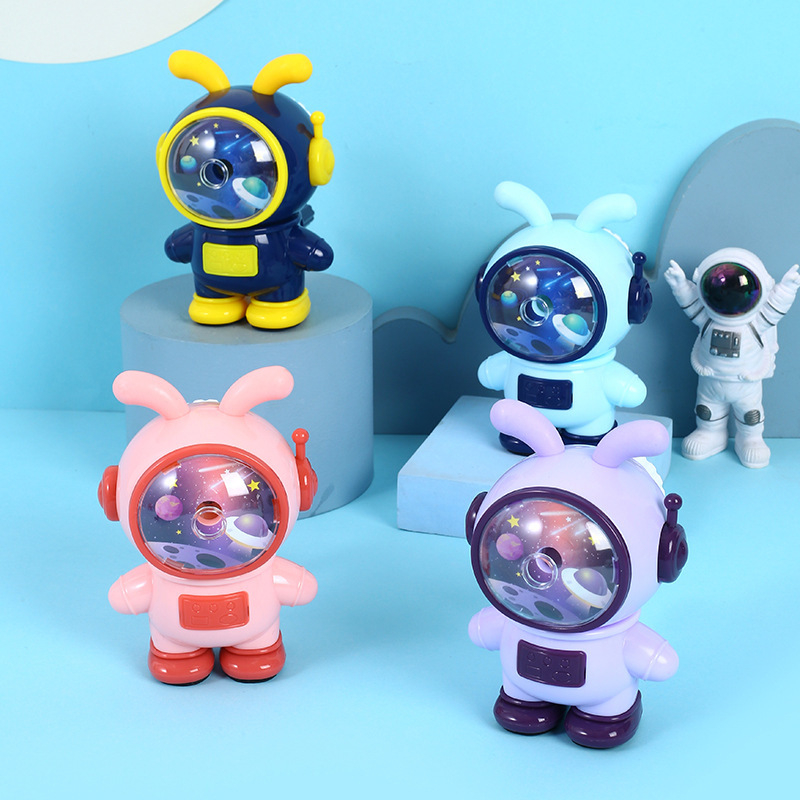 Elf 18127 — ascuțitoare de creioane manuală, ABS, formă rachetă-astronaut automobil