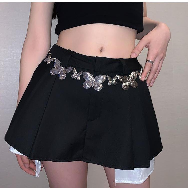 Lanț talie, metal, stil etnic, design fluture, lungime 60-135 cm