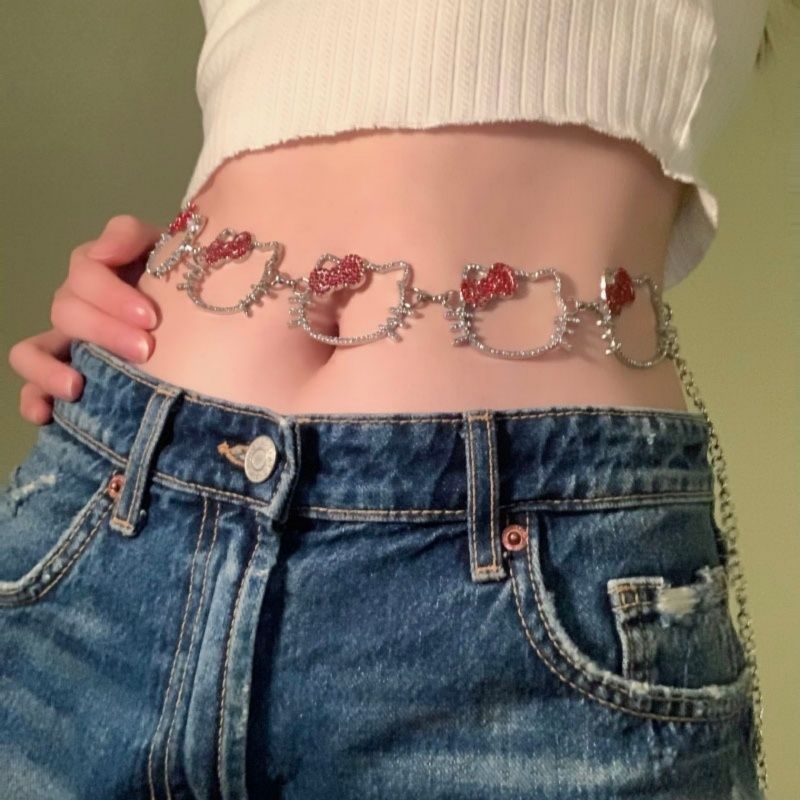 Lanț talie, metal, stil etnic, design fluture, lungime 60-135 cm