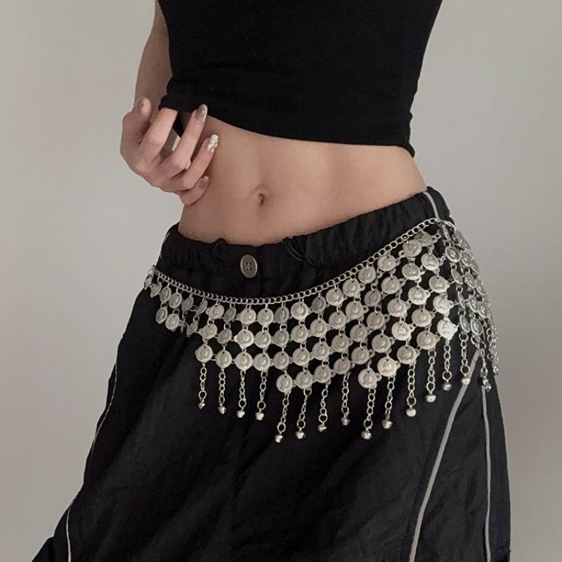 Lanț talie, metal, stil etnic, design fluture, lungime 60-135 cm