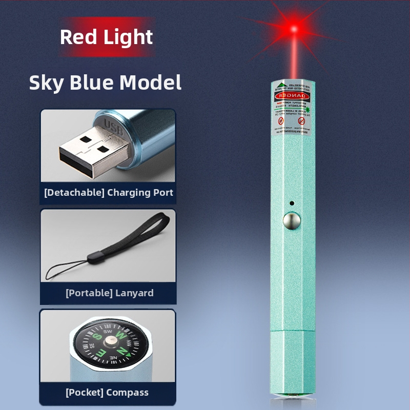 USB nabíjateľný laserový ukazovadlo s kovovým telom, laser s dvoma vlnovými dĺžkami, potlač loga a možnosť súkromnej značky