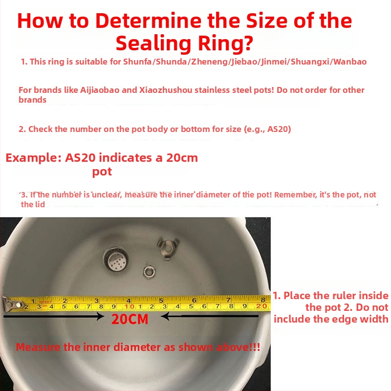 Σφραγιστικό δαχτυλίδι από σιλικόνη για κατσαρόλα πίεσης από ανοξείδωτο ατσάλι – κατάλληλο για ηλεκτρικούς μαγειρικούς και ρυζομάγειρες