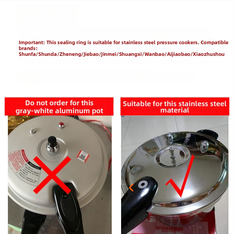 Σφραγιστικό δαχτυλίδι από σιλικόνη για κατσαρόλα πίεσης από ανοξείδωτο ατσάλι – κατάλληλο για ηλεκτρικούς μαγειρικούς και ρυζομάγειρες