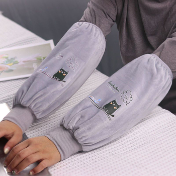 Dugi plišani zaštitni rukavci za odrasle – unisex, crtani uzorak, čuvaju toplinu, jesen-zima