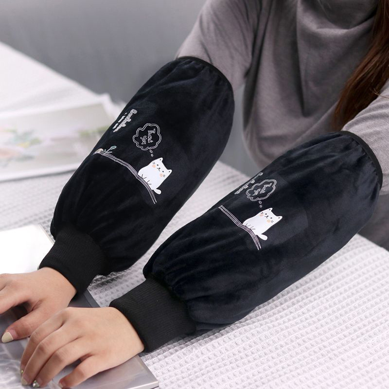 Dugi plišani zaštitni rukavci za odrasle – unisex, crtani uzorak, čuvaju toplinu, jesen-zima