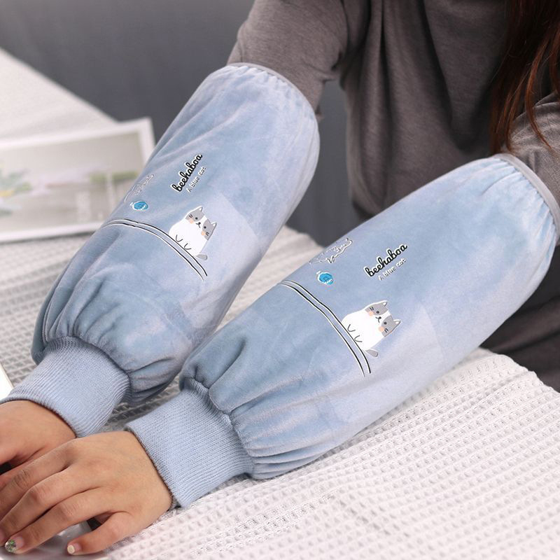 Dugi plišani zaštitni rukavci za odrasle – unisex, crtani uzorak, čuvaju toplinu, jesen-zima