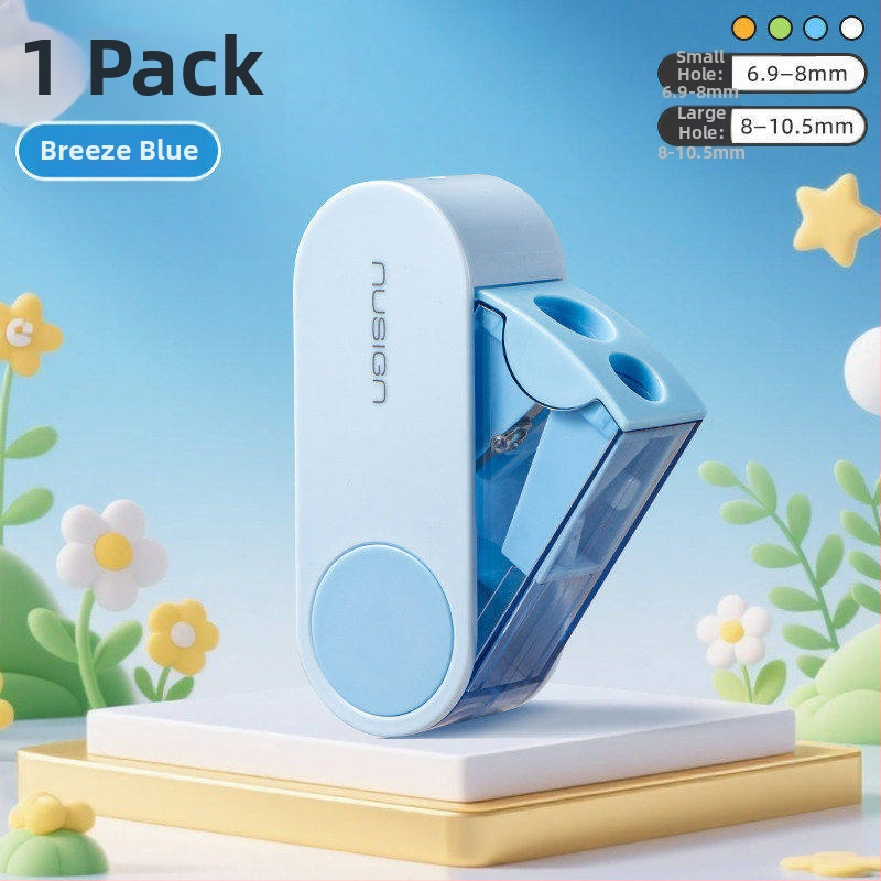 Deli dvojdierkový rotačný ostrúhač ceruziek, prenosný a kompaktný, z plastu