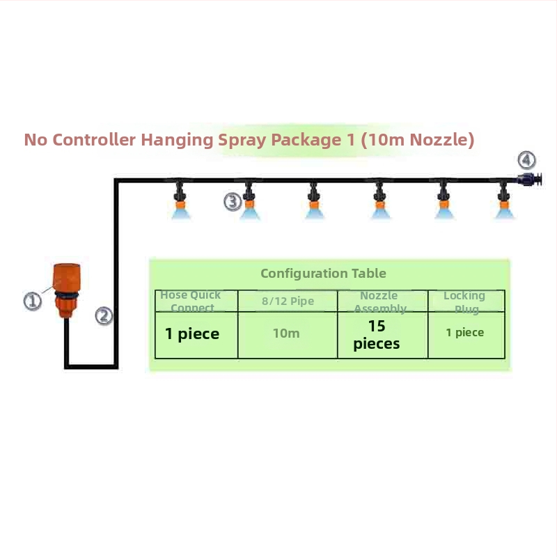 Sistem kapljičnog navodnjavanja s programabilnim tajmerom, napajanje 9V baterijom, za kućno vrtlarstvo; koristi vodu iz slavine (1–4 kg)