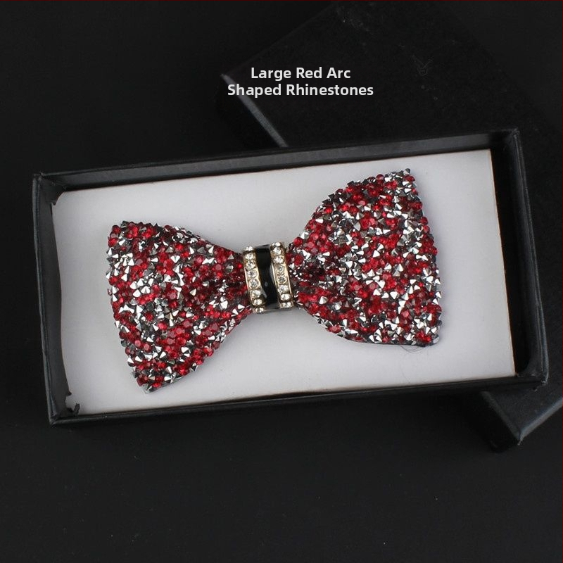 Motýlik s kamienkami a koženým jadrom, unisex doplnok k formálnemu obleku