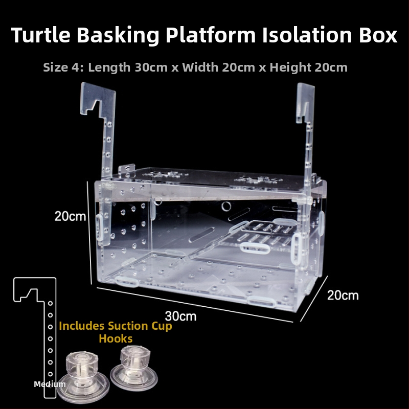 Prozirna akrilna izolacijska kutija za kornjače s sunčanim pločom i kombiniranom inkubacijskom kutijom, uski most – akvarijski pribor
