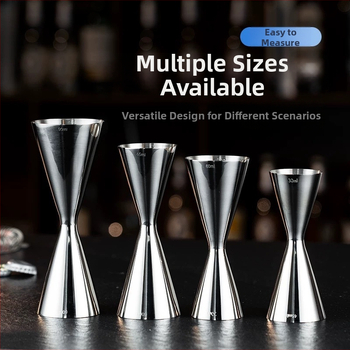 Meracia odmerka na koktaily z nehrdzavejúcej ocele 304, dvojhlavá meracia hlava, jednoproduktový dizajn, moderný minimalistický štýl, uvedené v roku 2018, hmotnosť 100