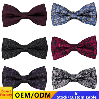 Motýlika s Cashew štýlom, dvojvrstvový, kvetinový vzor jacquard polyester, unisex svadobný doplnok