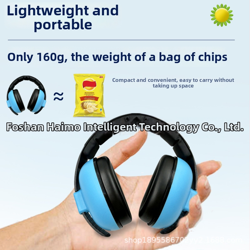 Detské tlmenie hluku pre bábätká 0–3–9 rokov, nastaviteľné, ABS kryt, 21 dB tlmenie, PVC výstelka