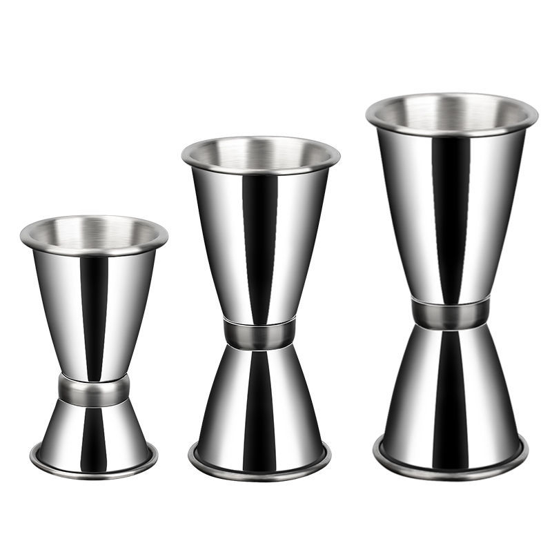 Căniță de măsurare pentru bar, cu două capete, din oțel inoxidabil 304, margine dreaptă, margine rulată