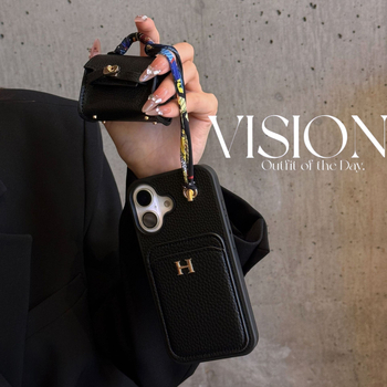 Kućište za iPhone 15 Pro Max s Lychee uzorom i držačem za kartice te zaštitnikom za slušalice — PC + koža, ručna izrada, otporno na padove