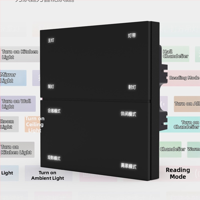 Zigbee Inteligentný Panel Prepínača s Offline Hlasovým Ovládaním, Osemtlačidkové Scény, Bezdrôtové Diaľkové Ovládanie cez Mobilný Telefón, 100–240V AC, 10A, 86×86 mm, PC Panel