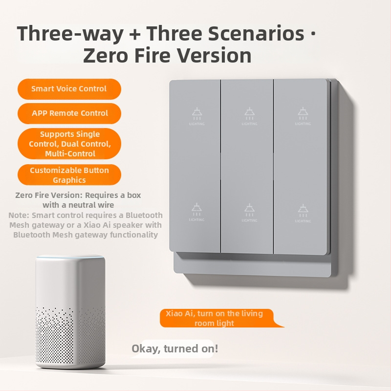 T10 πάνελ έξυπνου διακόπτη – πολυπολικές διαμορφώσεις 1–4 πόλων, φορτίο 0–500W, τάση 110–240V, έλεγχος με κουμπί/εφαρμογή/φωνή