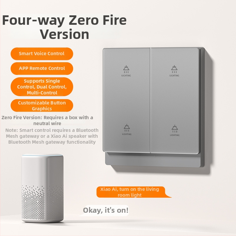 T10 πάνελ έξυπνου διακόπτη – πολυπολικές διαμορφώσεις 1–4 πόλων, φορτίο 0–500W, τάση 110–240V, έλεγχος με κουμπί/εφαρμογή/φωνή