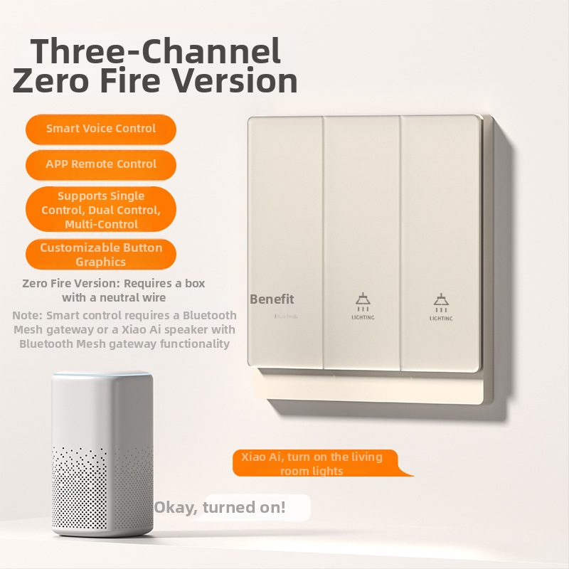 T10 πάνελ έξυπνου διακόπτη – πολυπολικές διαμορφώσεις 1–4 πόλων, φορτίο 0–500W, τάση 110–240V, έλεγχος με κουμπί/εφαρμογή/φωνή