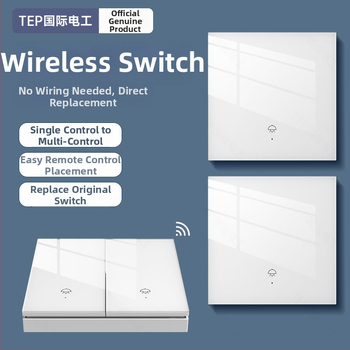 Comutator wireless cu telecomandă pentru uz casnic, montaj cu bandă adezivă, CCC certificat, pentru cameră, scară și subsol