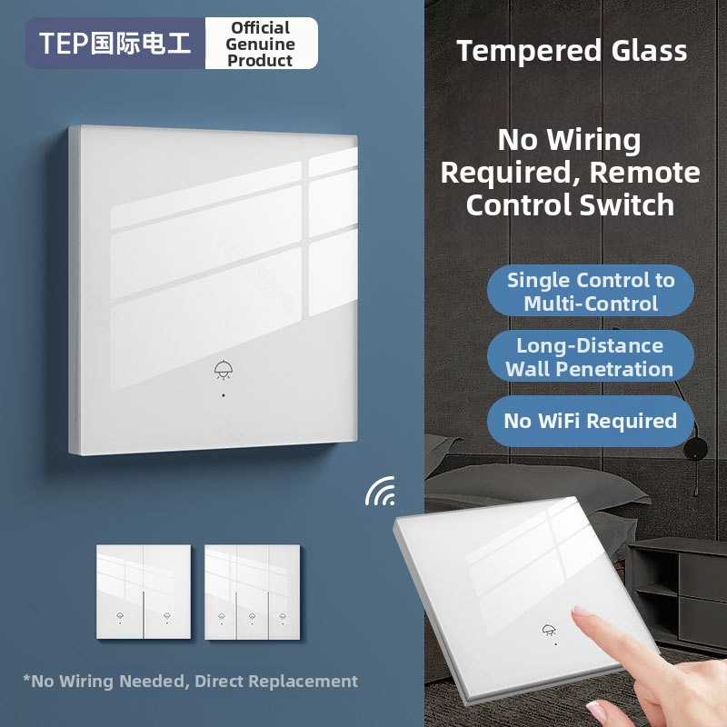 Comutator wireless cu telecomandă pentru uz casnic, montaj cu bandă adezivă, CCC certificat, pentru cameră, scară și subsol
