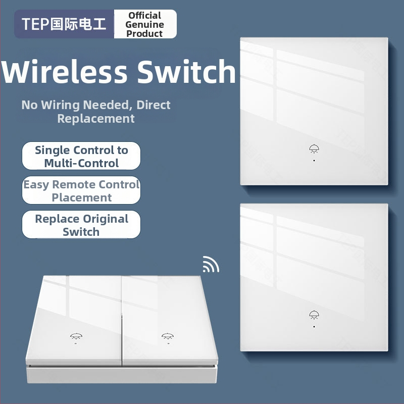 Comutator wireless cu telecomandă pentru uz casnic, montaj cu bandă adezivă, CCC certificat, pentru cameră, scară și subsol