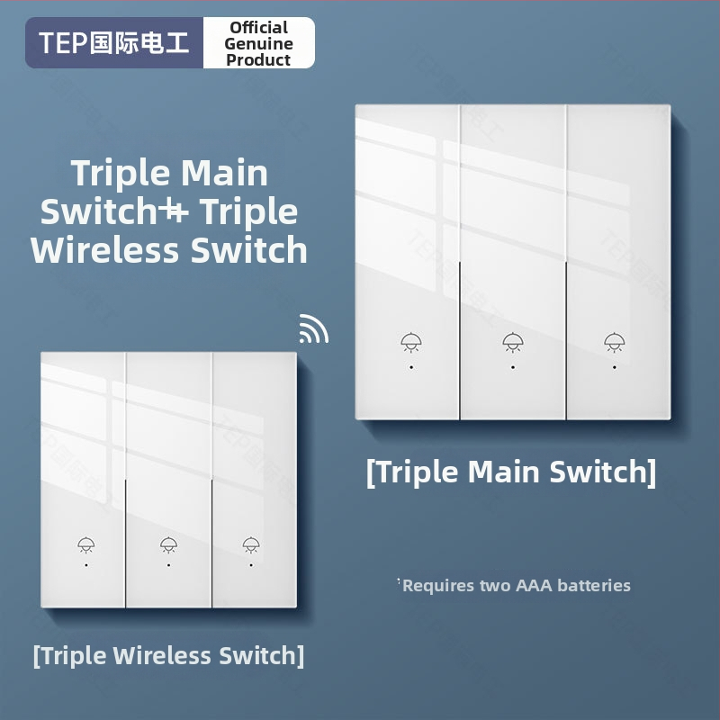 Comutator wireless cu telecomandă pentru uz casnic, montaj cu bandă adezivă, CCC certificat, pentru cameră, scară și subsol