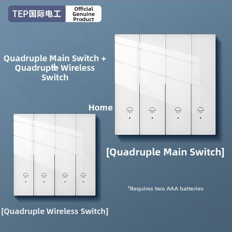 Comutator wireless cu telecomandă pentru uz casnic, montaj cu bandă adezivă, CCC certificat, pentru cameră, scară și subsol