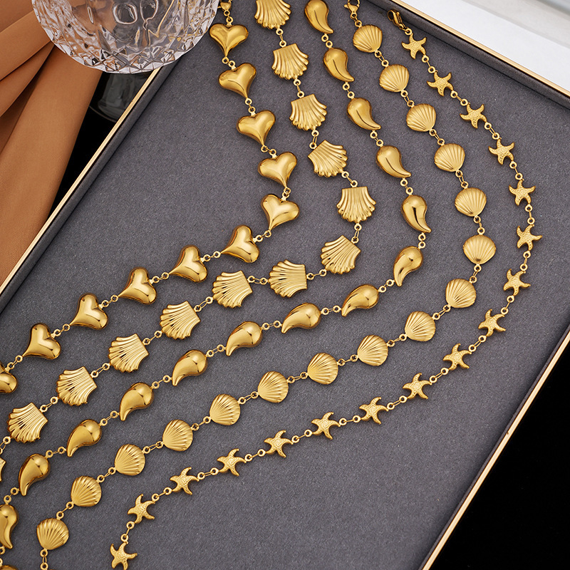 Ogrlica od titan čelika, elektroplakiiranje, kapljasti oblik, O-oblik lanac, privjesak od nehrđajućeg čelika