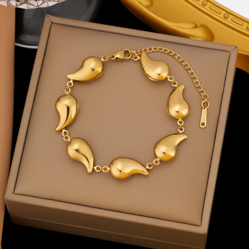 Ogrlica od titan čelika, elektroplakiiranje, kapljasti oblik, O-oblik lanac, privjesak od nehrđajućeg čelika