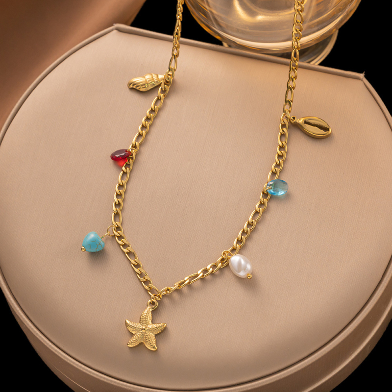 Ogrlica od titan čelika, elektroplakiiranje, kapljasti oblik, O-oblik lanac, privjesak od nehrđajućeg čelika