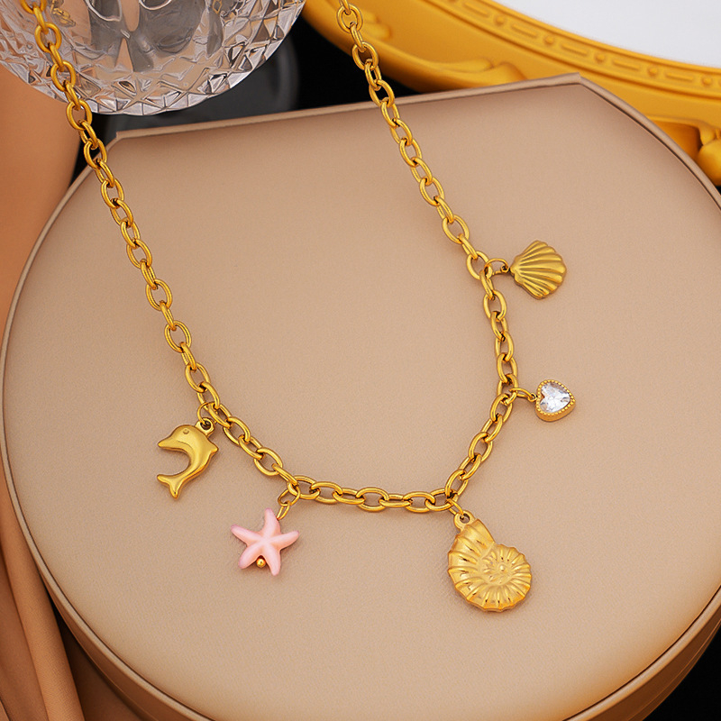 Ogrlica od titan čelika, elektroplakiiranje, kapljasti oblik, O-oblik lanac, privjesak od nehrđajućeg čelika