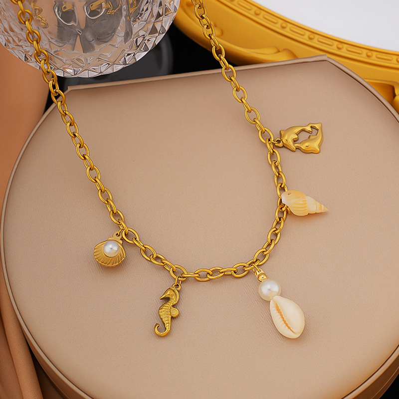 Ogrlica od titan čelika, elektroplakiiranje, kapljasti oblik, O-oblik lanac, privjesak od nehrđajućeg čelika