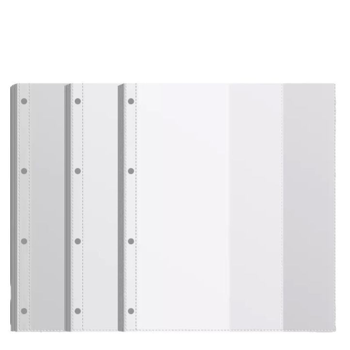 Unutarnje stranice fotoalbuma s prozirnim PP džepovima, zamjenjive, kompatibilne s 4- i 6-otvora, 10 ili 25 listova