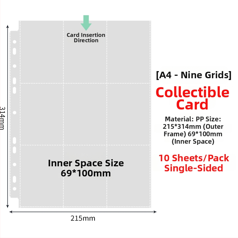 Vnútorné stránky fotoalbumu s priehľadnými PP vreckami, výmena, kompatibilné s otvormi 4 a 6, 10 alebo 25 listov