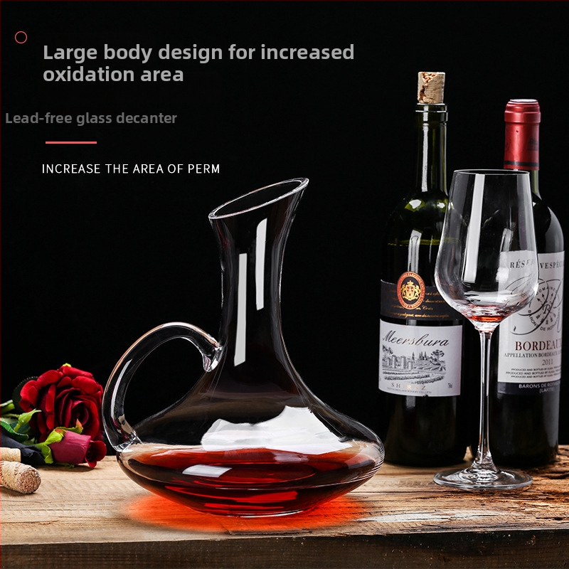 Krištáľový dekantér na víno, európsky štýl, kapacita 1000 ml alebo viac, moderný minimalistický dizajn