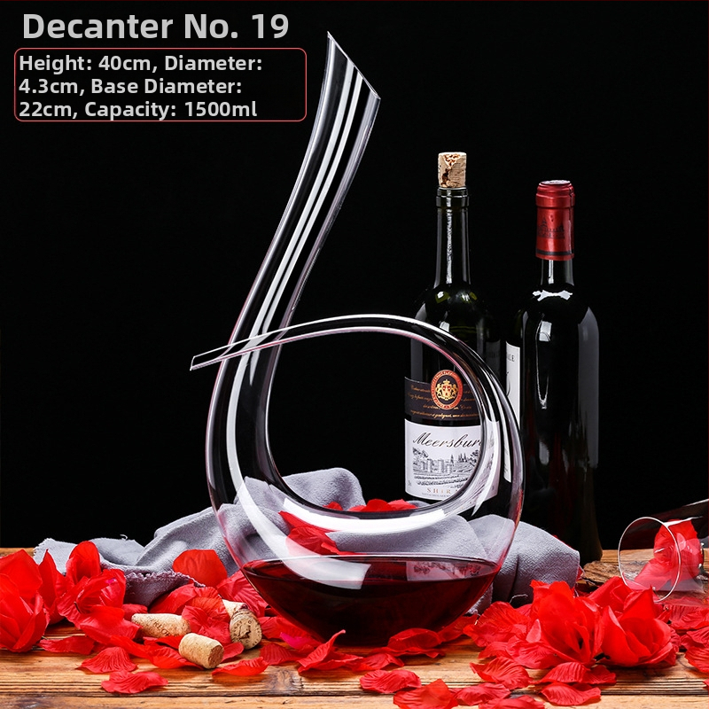 Krištáľový dekantér na víno, európsky štýl, kapacita 1000 ml alebo viac, moderný minimalistický dizajn
