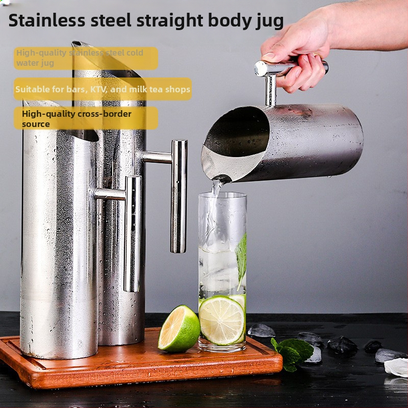 Ceainic din oțel inoxidabil pentru bar - sculptat manual, calitate de primă clasă, stil minimalist modern, pentru băuturi și apă rece