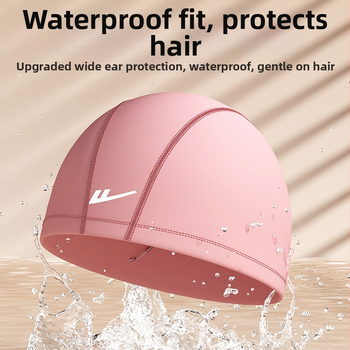 Unisex set PU plaveckej čiapky a okuliarov – pohodlné nosenie, ochrana uší a dlhých vlasov, vhodné na plávanie a vodné športy